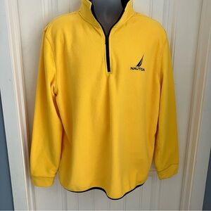 Vintage 90s Nautica Mens XL Spell Out Sailboat Half Zip Fleece Pullover Sweater